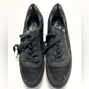 Paul Green Black Suede “Cage” Sneakers lace up and zip size 6UK size 8.5 US